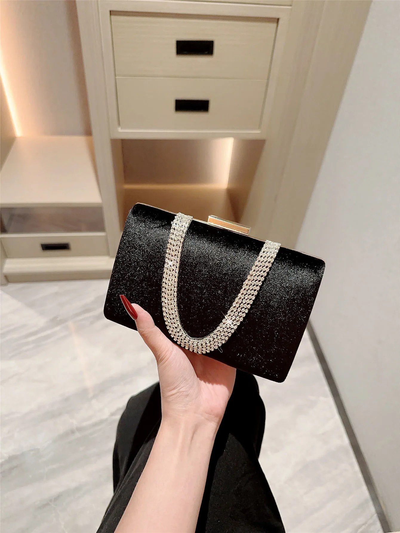 evening bag for black dress COS Women's Folded Clutch Bag - Straw in Beige