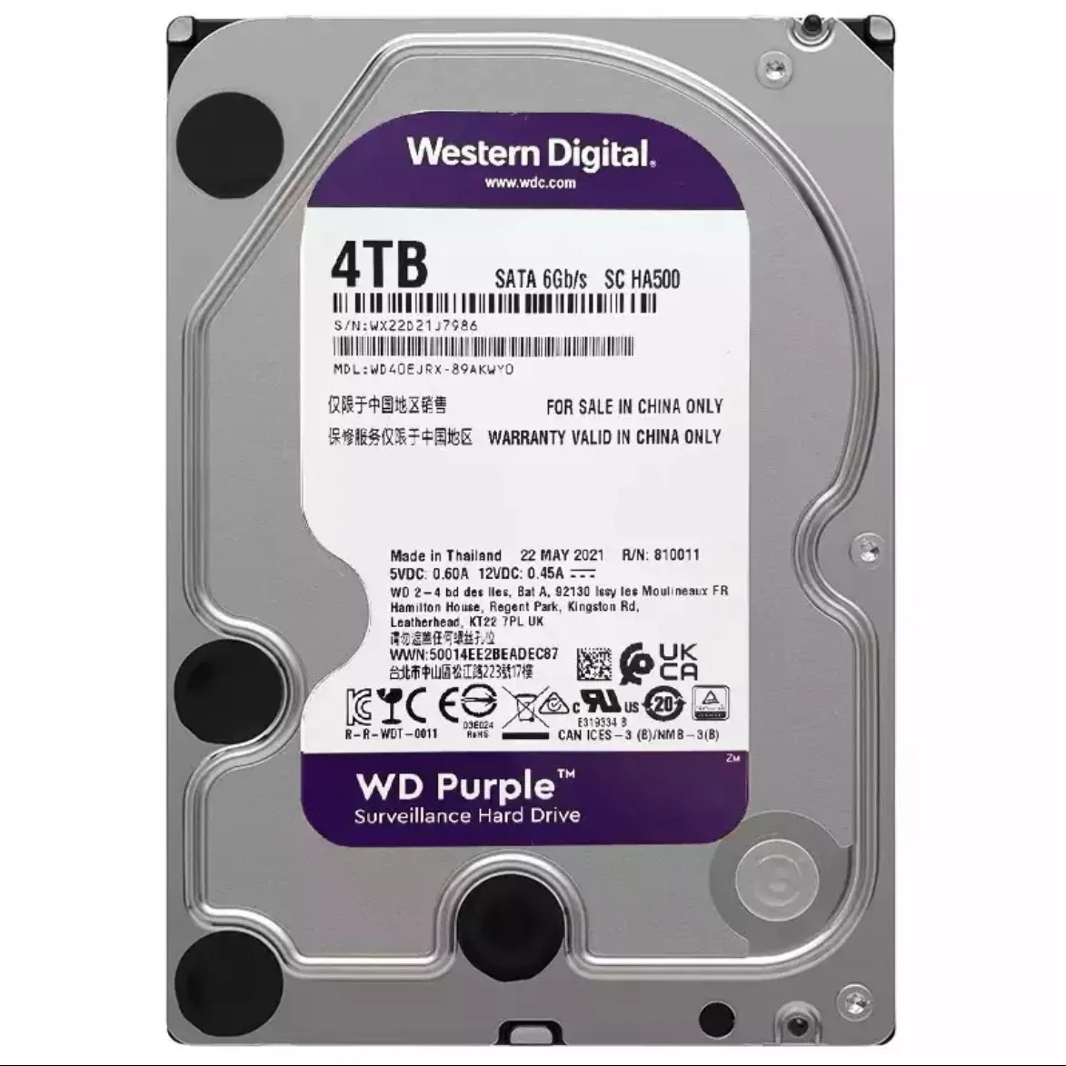 Wd40purz 4tb Hdd Purple Surveillance Internal Hard Disk Drive - 5400  Rpm,Sata 6 Gb/s,256mb Cache,Digital Western Seegate - Buy Hdd Wd40purx  Wd81purx Wd80purz Wd81purx Wd82purx Wd81purx