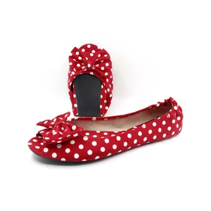 Quite New Summer Simple Round Flat Women's Bow Decor Fashion Elegant Single Foldable Shoes