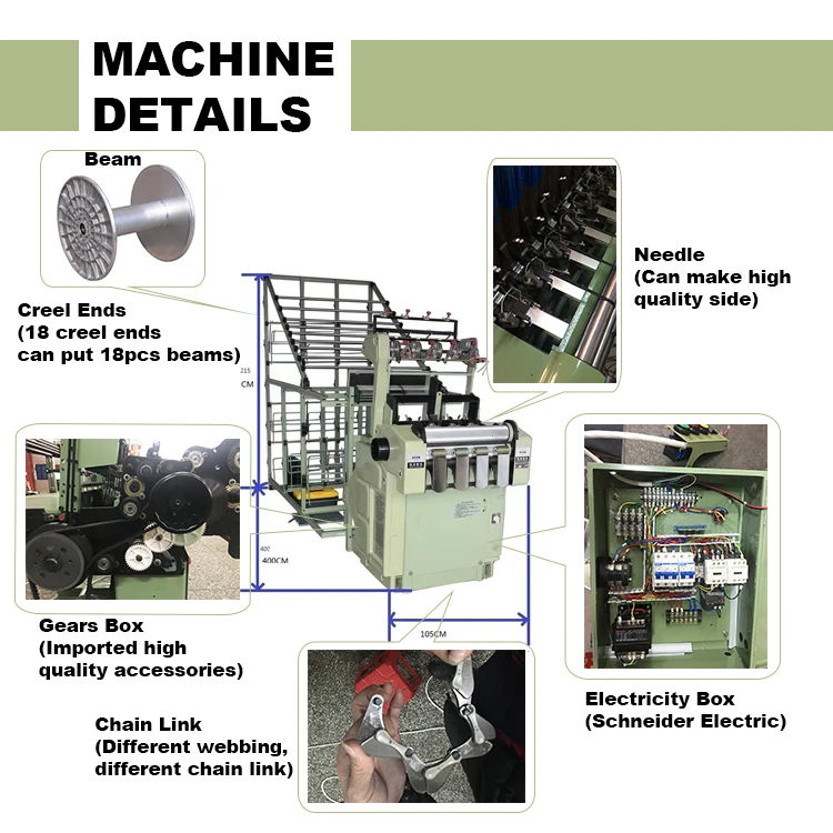 GINYI Model GNN 8/30 satin ribbon making machine high speed narrow tape needle loom machine underwear tape making machine