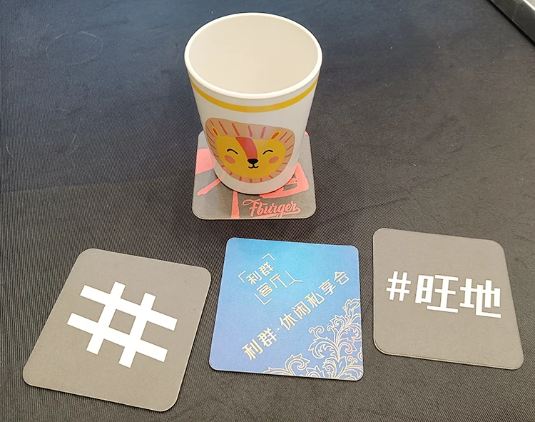 Wholesale Customized Custom Logo Printing Cardboard Personalized Office Hotel Dining Water Absorbent Paper Coasters For Tea Cup