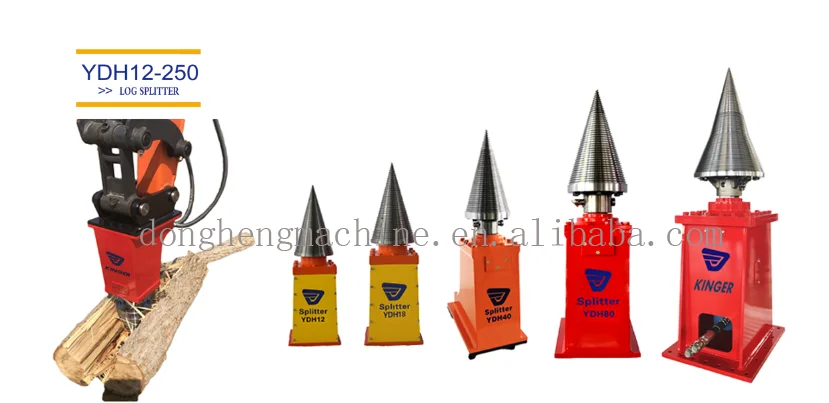 KINGER Excavator Hydraulic Cone Log Splitter Auger Drive Log Splitter ...