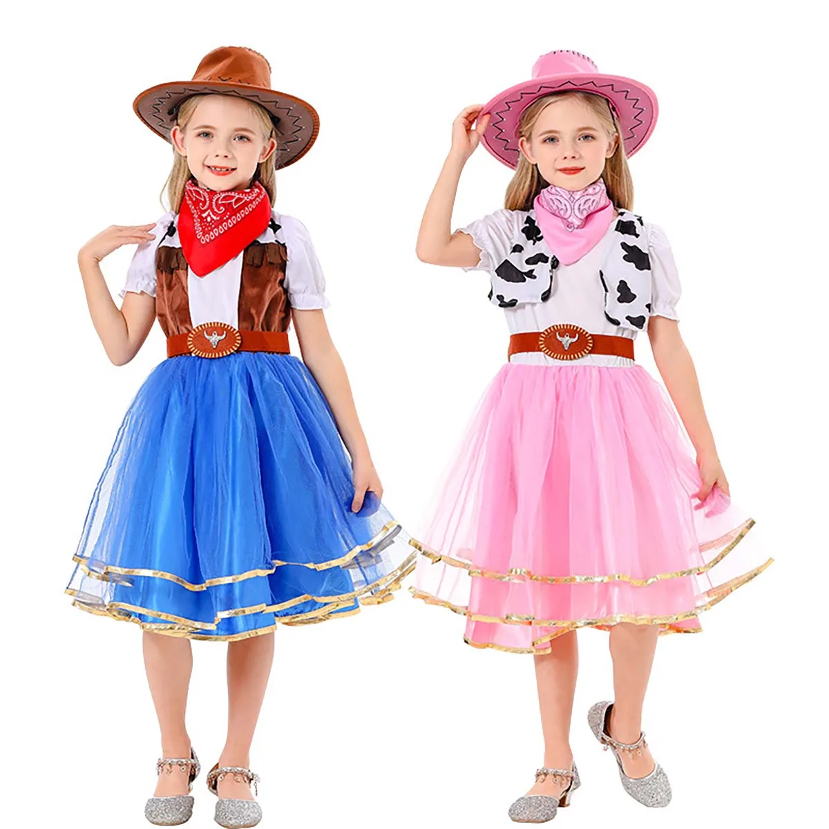 open lace back dress Skeleteen Pink Cowboy Hat