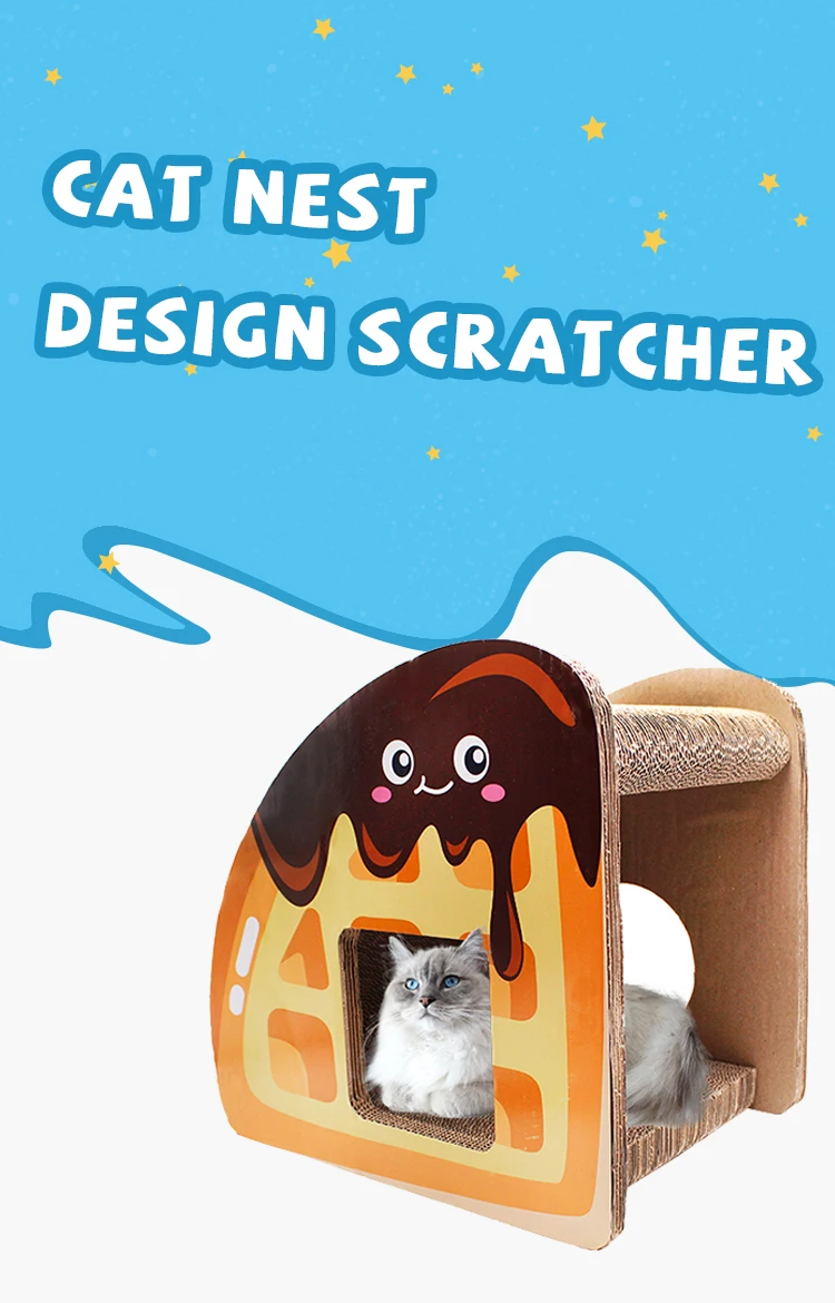 Famipet Custom Design Corrugated Cardboard Cat Scratcher Lounge House