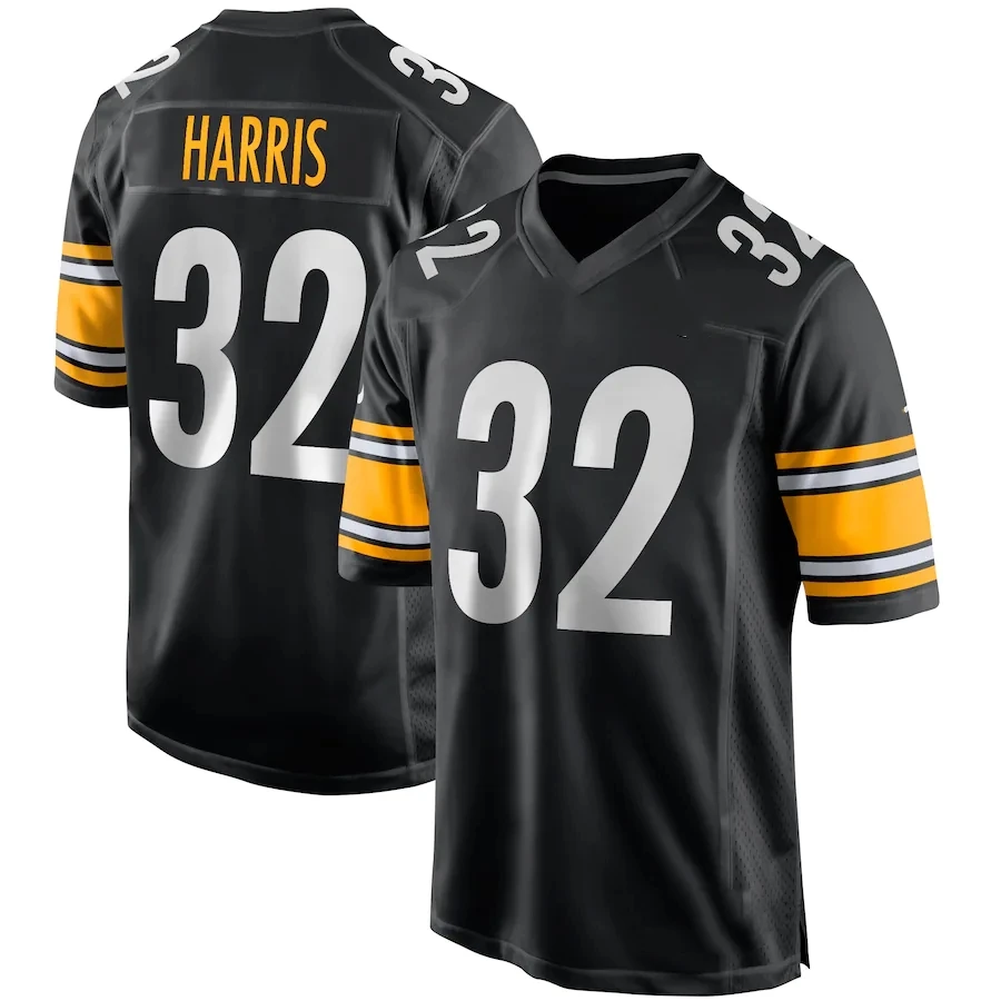 Custom Pittsburgh City Team Club Uniform Stitched American Football Jersey Steeler Black Game 22 Harris 90 Watt 11 Claypool