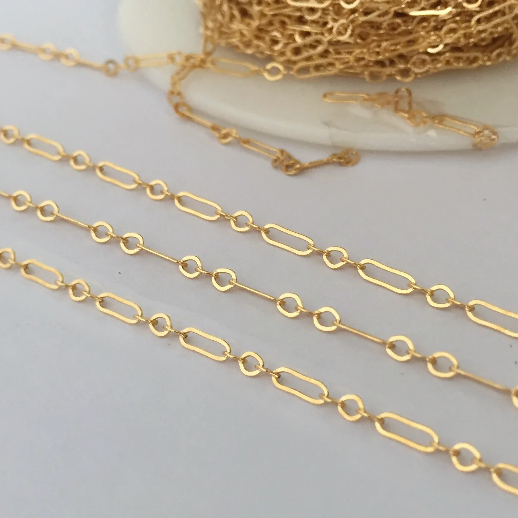 永久珠宝链14k黄金填充1.68毫米2毫米链散装线卷批发黄金填充珠宝发现制造商