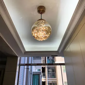 Modern Design Creative Glass Ball Dining Lamp LED Pendant Light for Living Room Bedroom Bar Restaurant
