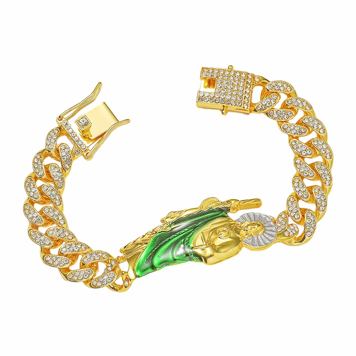 LC20240738 Atacado moda Homens Mulheres Punk Único rosário religioso charme jóias pulseira para mulheres homens