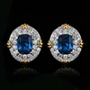 Blue pointed crystal earrings