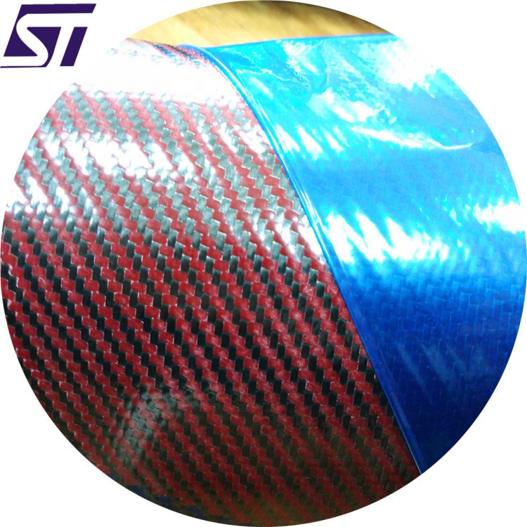 Высокопроизводительная углеродная и красная арамидная гибридная ткань Prepreg