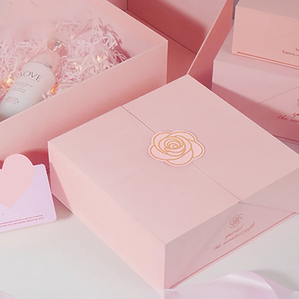 Handmade Luxury Double Open 2 Slide Perfume Paper Box High Finish Valentine Gift Box for Romantic Day Gifts Embossed Printing