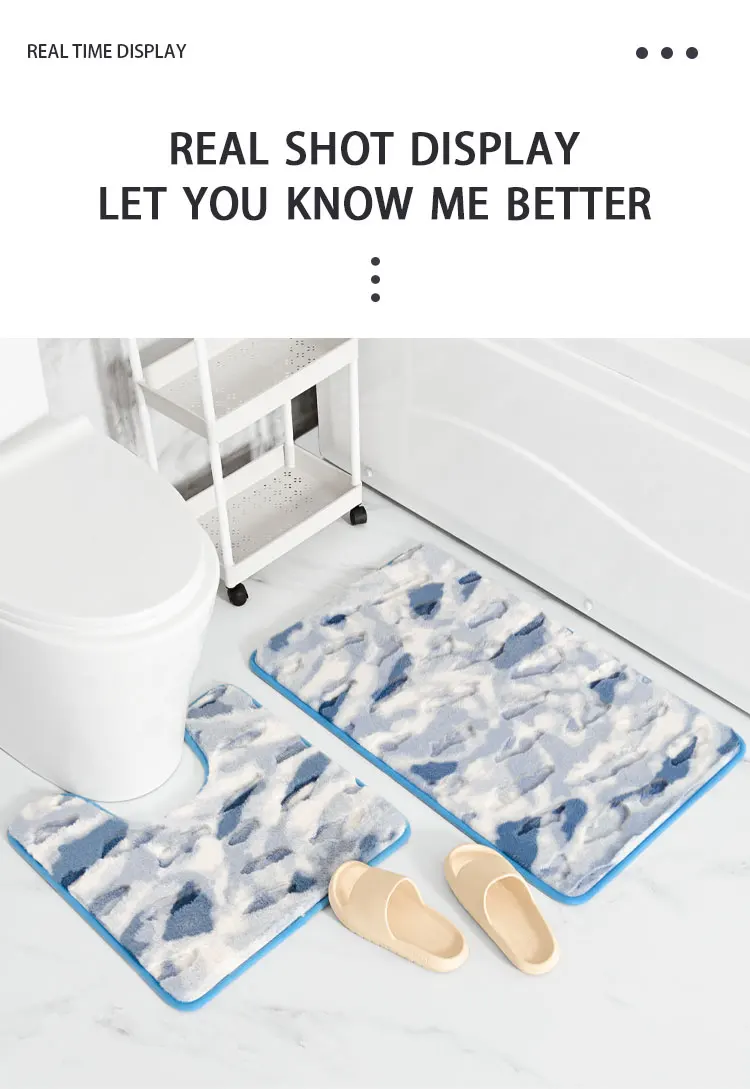  Wholesale Bath Rug Set 2 Piece Bathroom Rug Toilet Mat Sets Non Slip Water absorb Bath Shower Mat U-shaped Toilet Rug Combo details