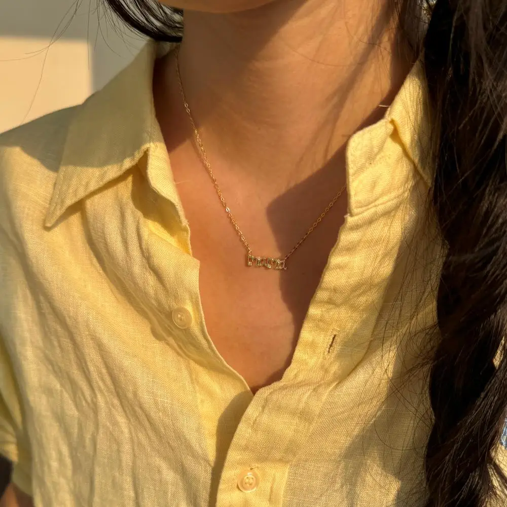KAKODIY Festival Jewelry 925 Sterling Silver Gold Plated Letter Pendant Necklace (For Women) detail 1