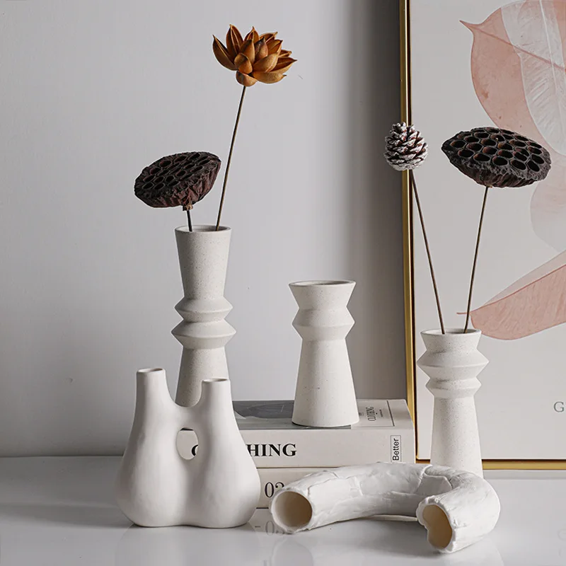 Home Decor Luxury Simple Minimalist Style 3 Sets of Vases Decor Modern Ceramic vases for flowers