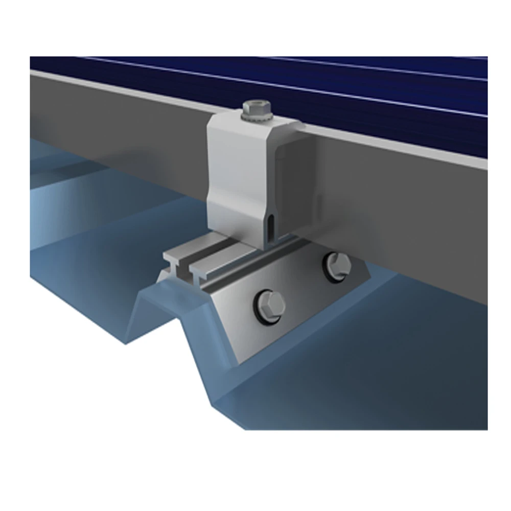 Photovoltaic Module Mount Structure Corrugate Metal Sheet Rooftop Mounting System Installation Kit Solar Roof Clamp
