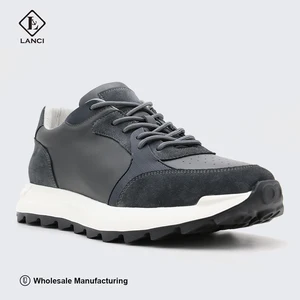 LANCI Custom Manufacturer Shoes Men's Genuine Leather Shoes High Quality Sneakers for Men Walking Shoe