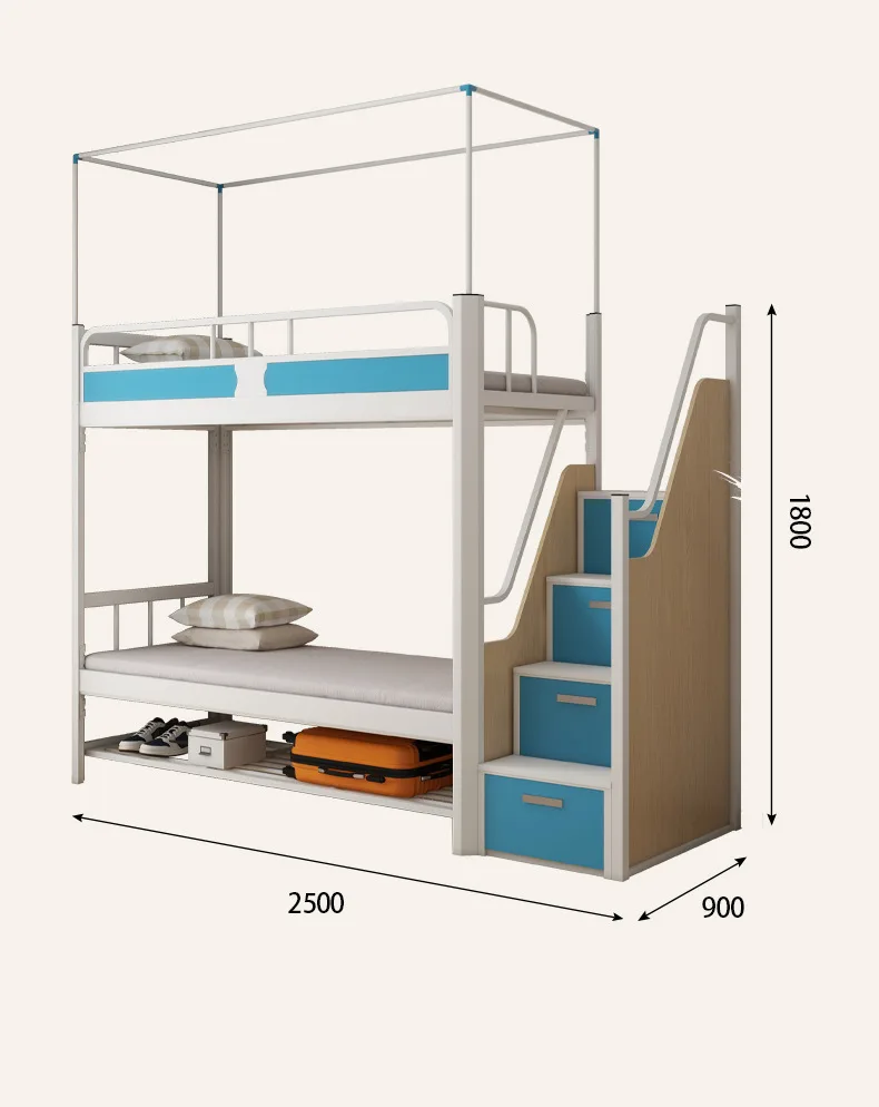 desk combination iron frame bunk bed-14