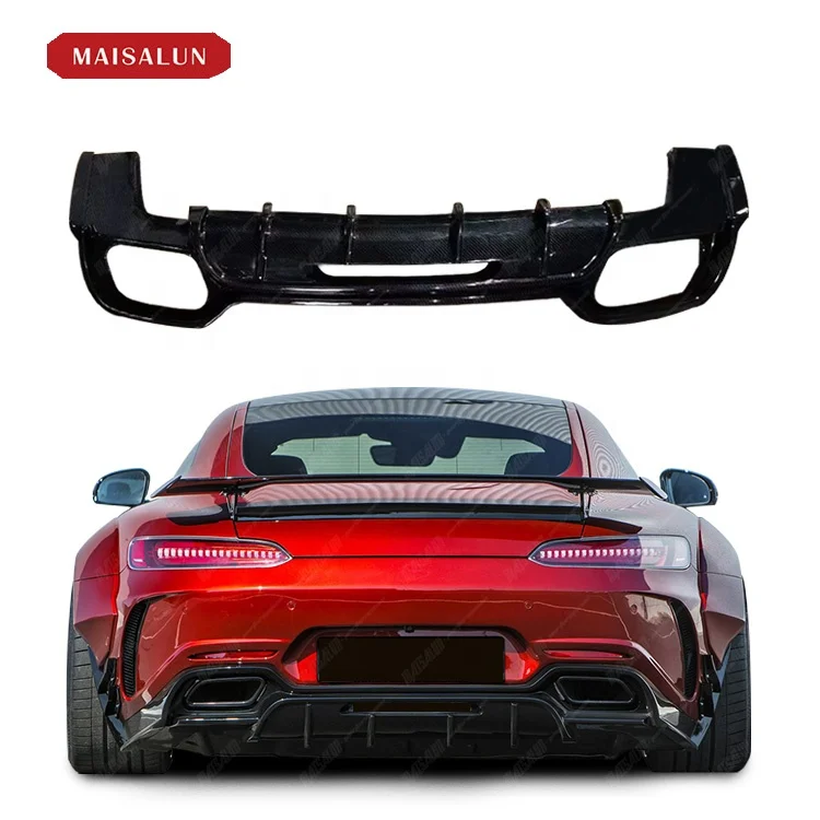 P Style Dry Carbon Fiber Rear Diffuser For Mercedes Benz AMG GT GTS