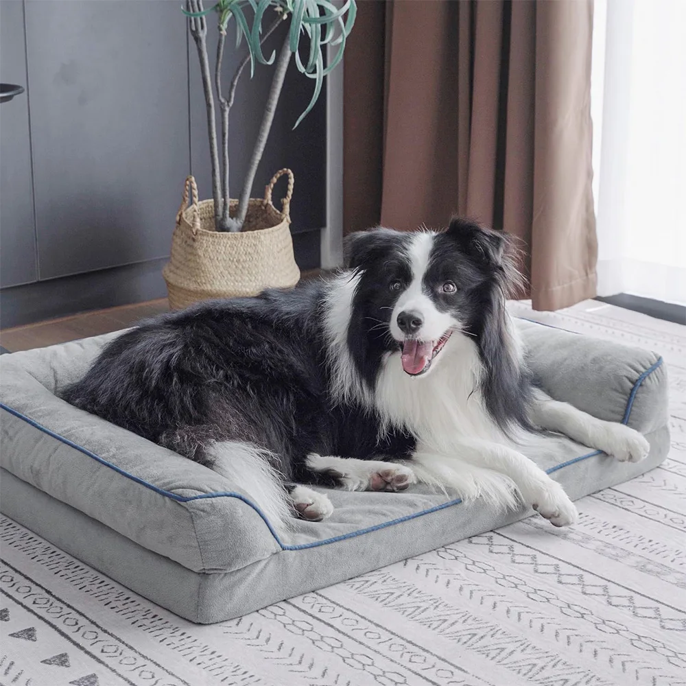 Custom washable giant fluffy soft orthopedic xl xxl big heavy duty extra large memory foam pet dog sofa bed for large dogs