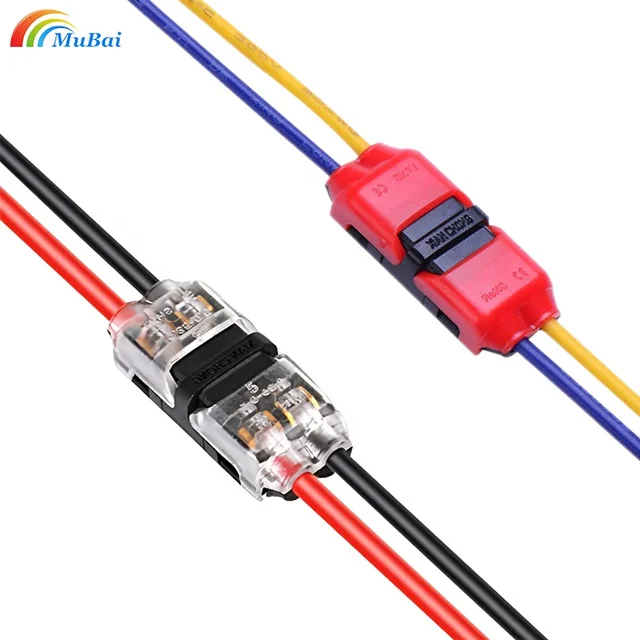 2 Pin 2 Way Universal Compact Wire H Shape Terminals No Wire-Stripping Required Toolless Wire Connectors