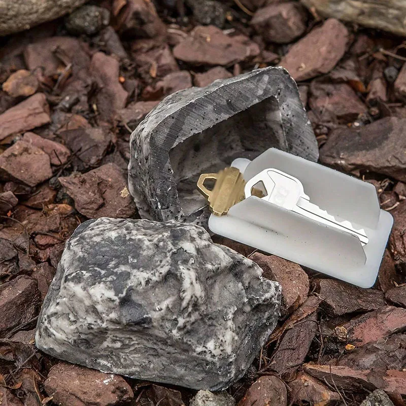 Chiave Hider A Falsa Roccia In Resina – Nascondi Chiavi Da Esterno, Impermeabile E Realistica Per Giardino E Geocaching