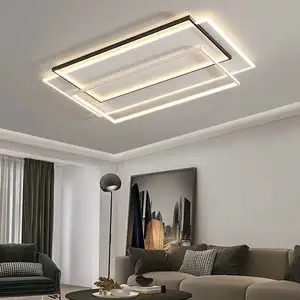 Ceiling Light Elegant Bedroom Ceiling Lamp Minimalist Beautiful Rectangular Living Room Home Black and White LED Ceiling Light