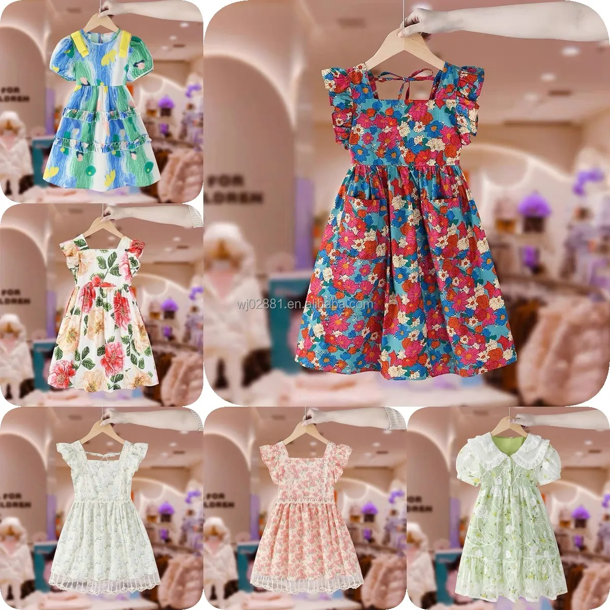 2023 New Summer Colorful Children's Pea Polo Fashion Princess Girl Dress