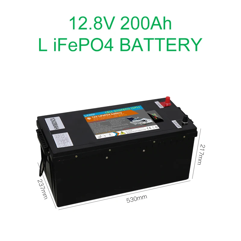 High Capacity Deep Cycle Rechargeable Lithium Ion Lifepo4 Battery Pack Intelligent BMS 12V 200Ah Lithium Battery Pack Lifepo4 Ba