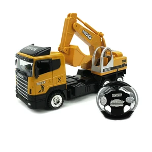 EPT High Quality 1:43 Diecast Metal Rc Truck Car Toy Remote Control Alloy Excavator Set Diy Kids Toys Rc Excavator Toy