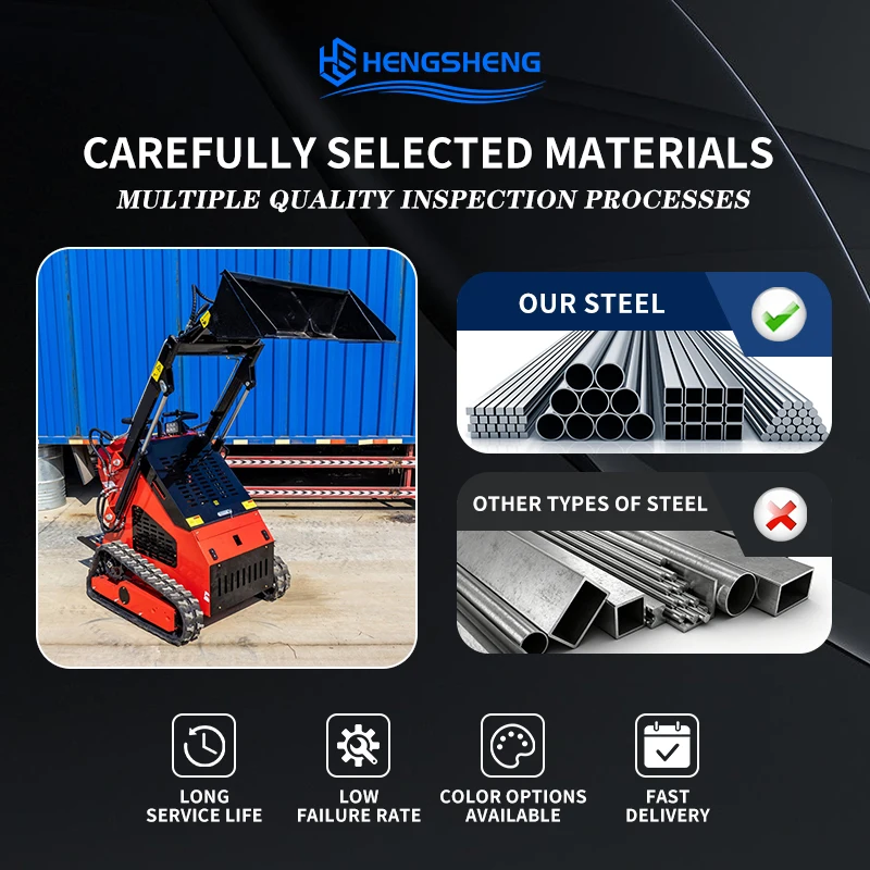 CE/EU/EPA Value for Money Skid Steer Loader HS-320T Kubota Engine 0.8Ton Load Capacity 830Kg Weight 9.7kW Power 0.15m³ Loader