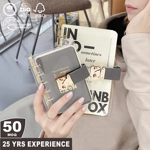 School Supplies Eco-friendly PVC TPU A5/A6/A7 Loose-Leaf Transparent Cover Customizable Binder Notebooks Multiple Colors for
