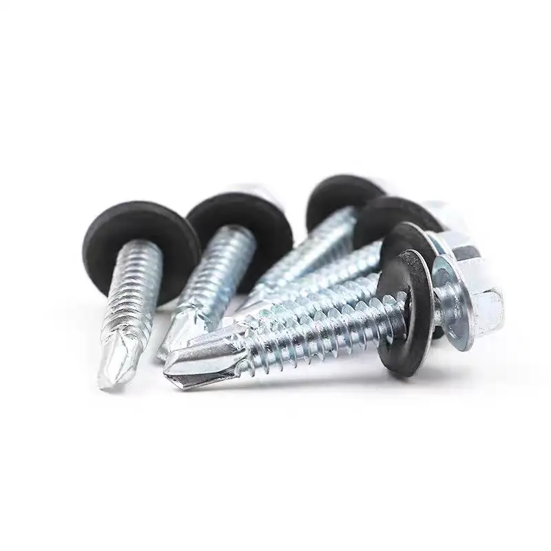 Colorful Hex Flange Truss Head Washer Head Drywall Self Screw Drilling Screw with Tip factory