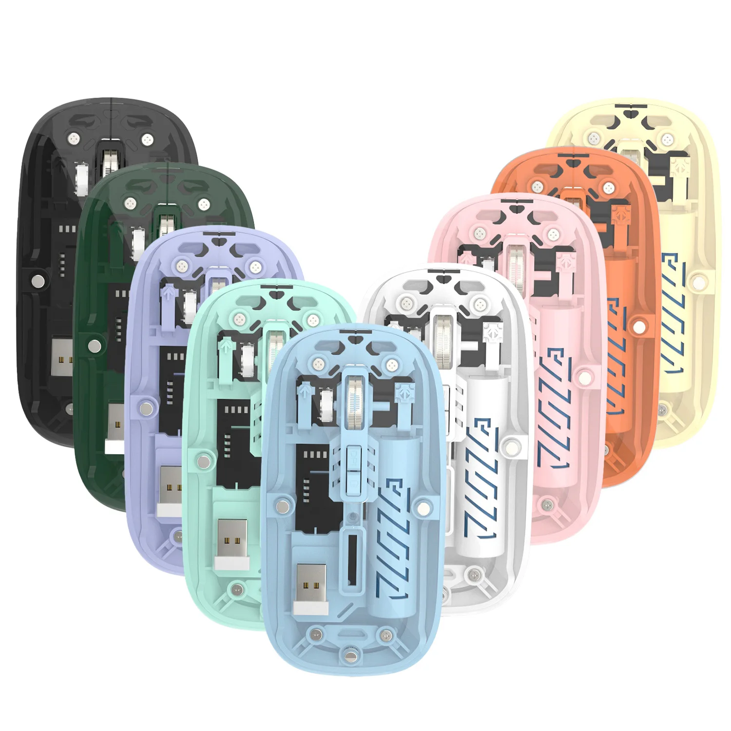 Silent Wireless Mouse Rechargeable Transparent Mouse Computer 18650 Wireless Mouse with Rechargeable Battery