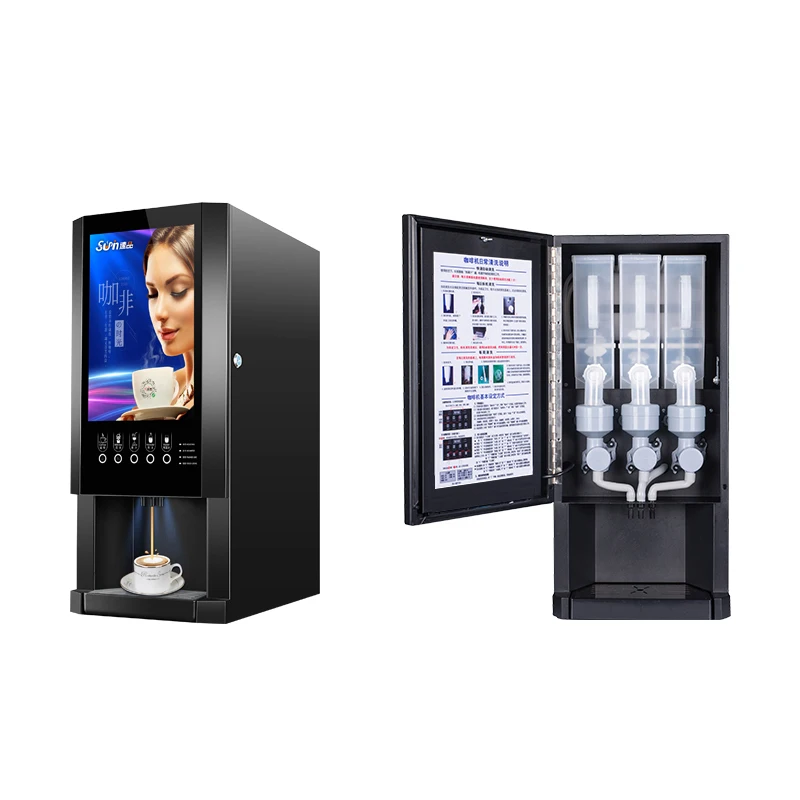 Instant Coffee Vending Machine With Multimedia Display