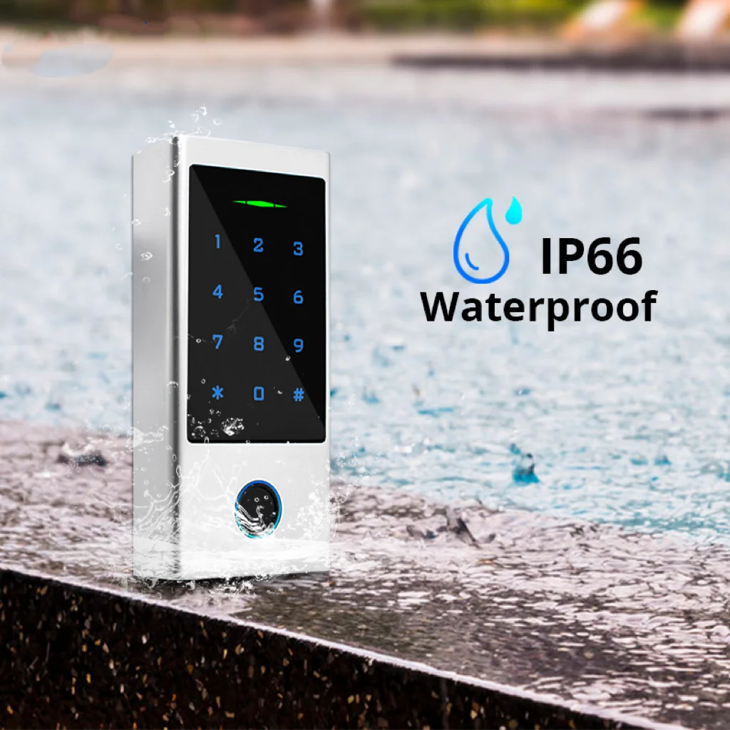 SAIJIA Office Time Attendance RFID Card Reader Biometric Waterproof Fingerprint Access Control With Tuya App