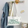 White Cross Body Canvas Tote Bags
