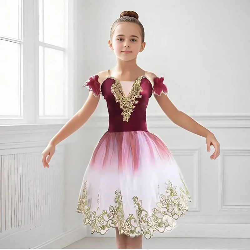 green emerald velvet dress Mdnmd Classic Elegant Professional Ballet Dress with Lace and Rhinestones, Ideal for Silver Fairy Performances-MDT1050 S