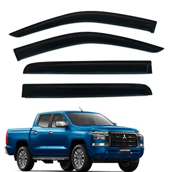 For Mitsubishi L200 Triton 2023 2024 2025 Injection Wind Deflectors Black Rain 2.2mm Window Visor 4x4 Accessories