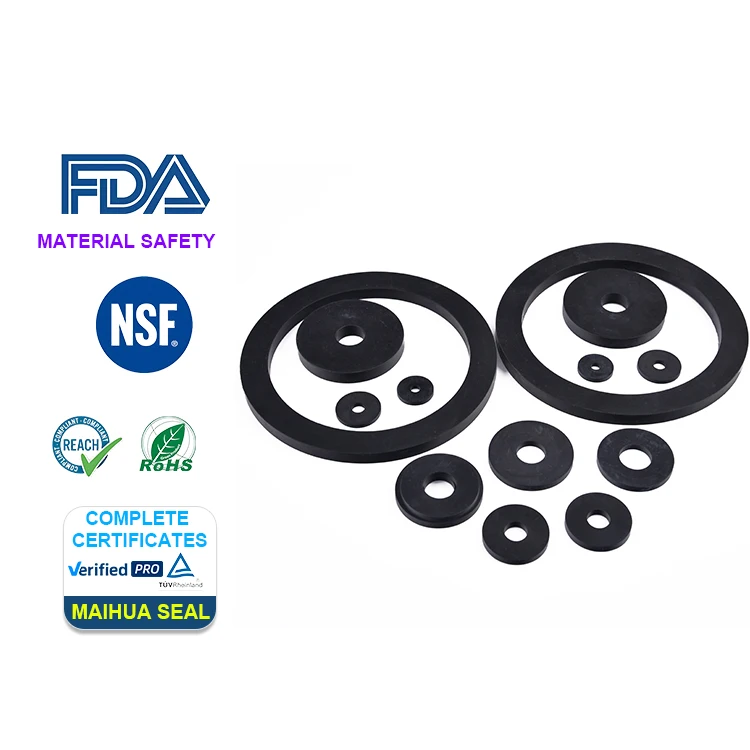 MAIHUA Factory Wholesale Good Quality Customized Molded EPDM FKM Seal Heat Resistant Rubber Flange Gasket 20-90 Shore Hardness