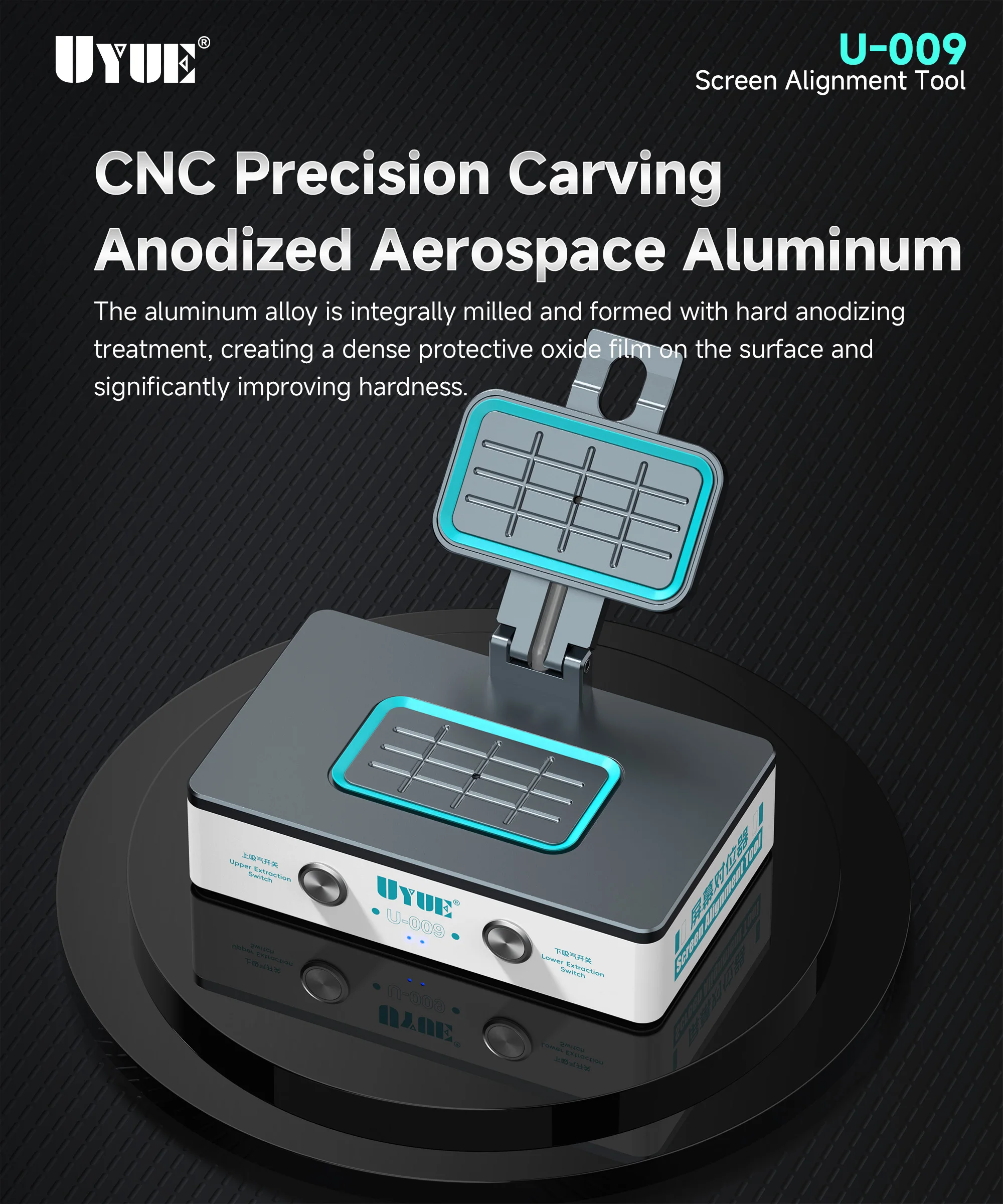 UYUE U-009 Glass Positioning Machine Vacuum Suction Screen Aligner Tool Compatible With Mainstream Models for Phone Repair