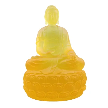 Crystal Glass Buddha's Medicine Master Buddha Glass Giant Buddha Statue for Temple Decoration