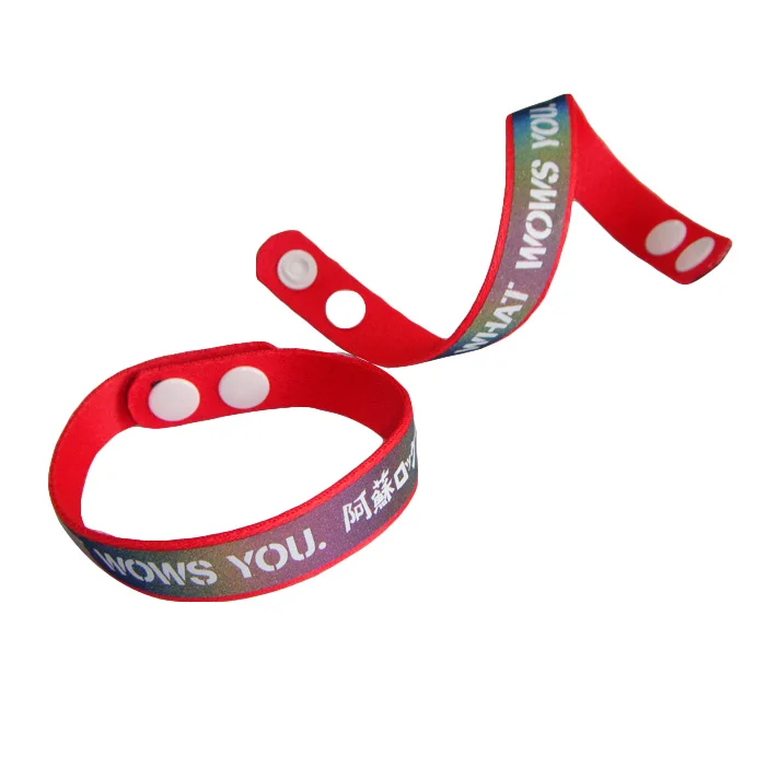 Wholesale Custom Design Glow-in-the-Dark Silicone Wristband Elastic Fabric RFID/NFC Lanyard for Events and Corporate Occasions