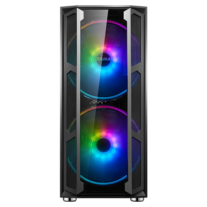 SAMA W03 Most Popular Gaming Casing Desktop EATX Game Case with 20cm ATX Full Tower Tempered Glass on Left ARGB Fan on the Front