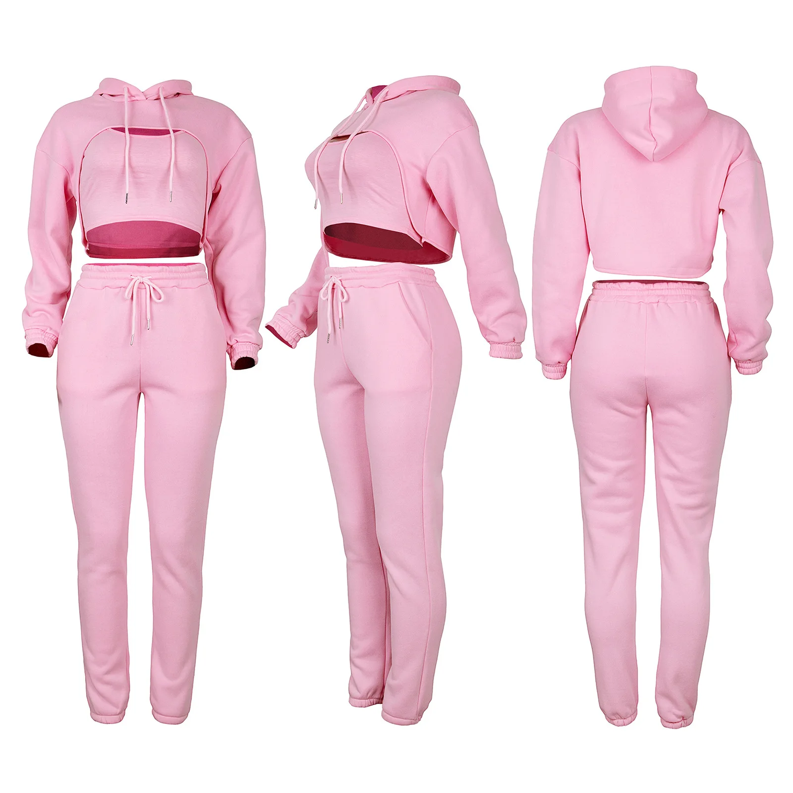 Sweatpants And Hoodie Set Tracksuit Women 3 Two Piece Pants Jogging ...