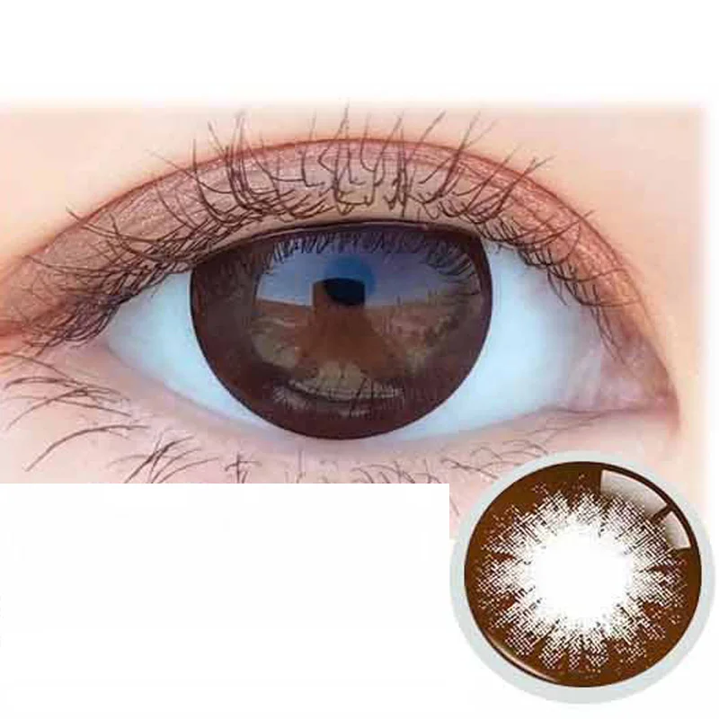 Romance Eva brown colored eye contact lens China beauty super natural color cosmetic soft eye lenses