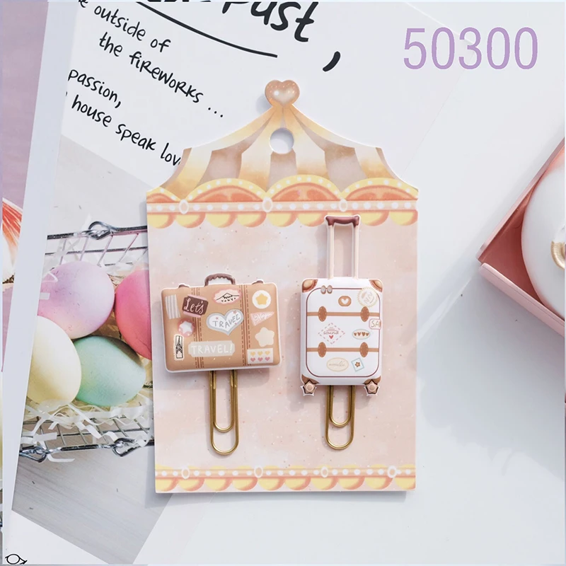 Nekoni Kawaii Stationery PVC Bookmark Reading Presents Paper Clips Fashion Paperclip for Office Stationery