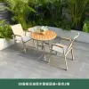 80 champagne plastic wood panel round table + 2 tucker chairs