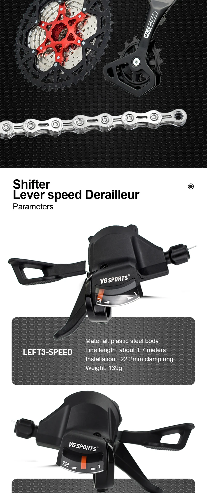 Vg Sports Mtb Mountain Bike Rear Derailleur Rd Spare Parts Shift Lever