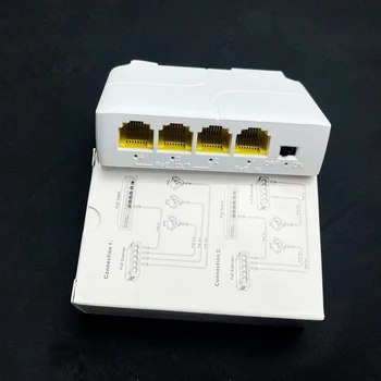 4-Port Gigabit PoE Extender with 1 PoE in Input and 3 PoE Output, IEEE802. 3af/at 4-Channel PoE Repeater Support with 1000 Mbps, 100m (328 ft) Expansion, Power Over Ethernet Repeater, VLAN