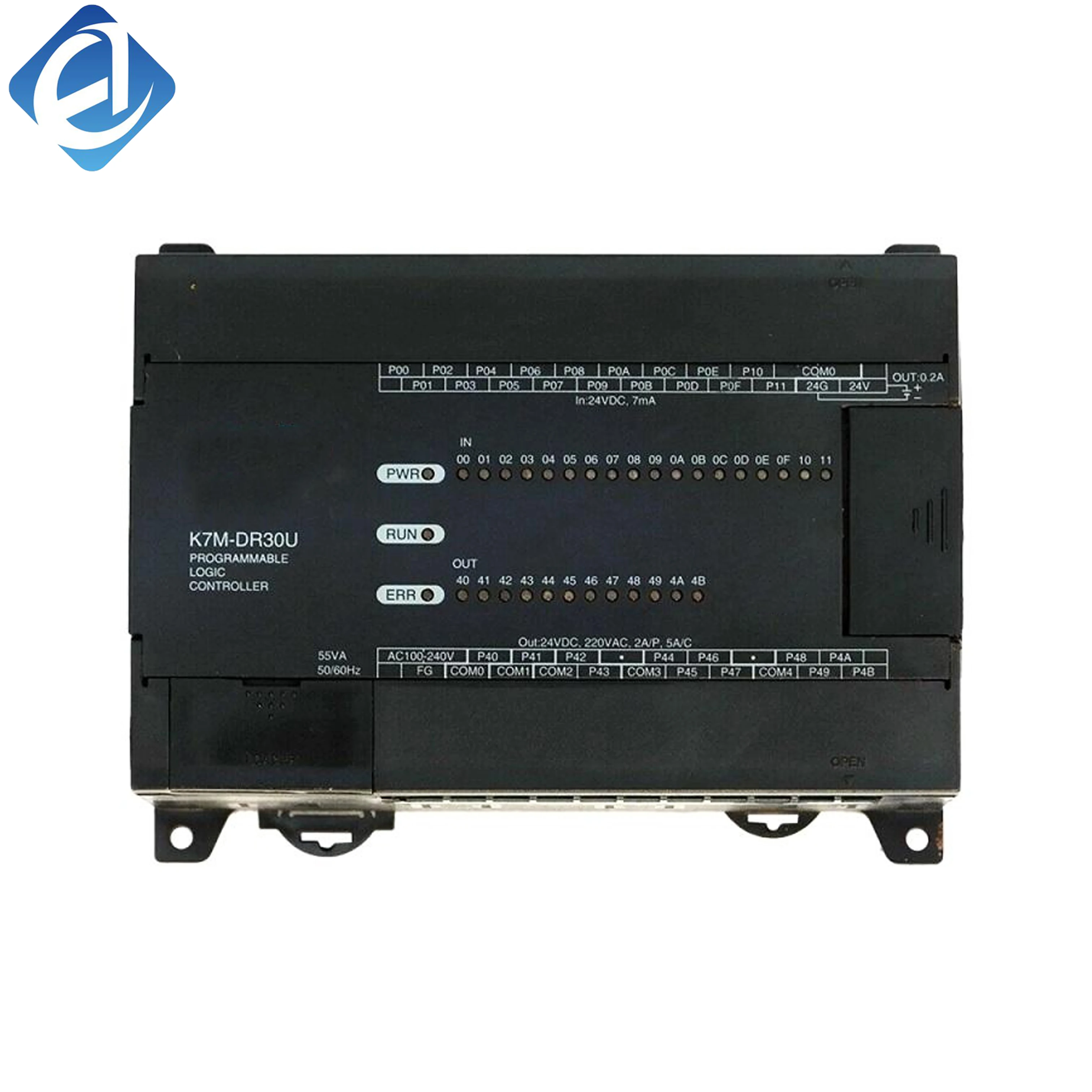 New Original K7M-DRT30U Master-K series PLC main unit with integrated I/O. It supports logic control, timing, counting and analog processing functions, featuring stable operation and strong anti-interference ability. Suitable for packaging,